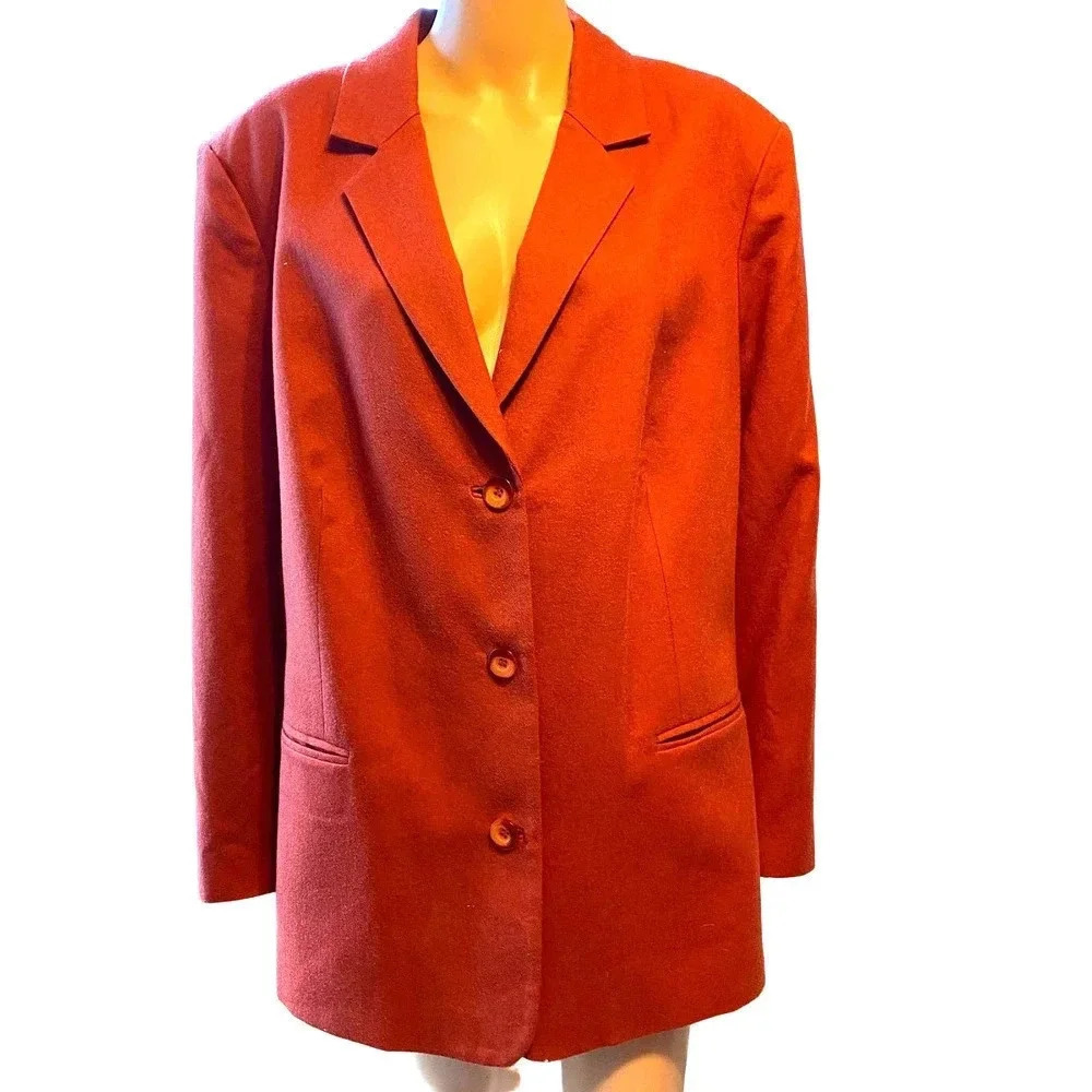 Appleseed’s 90s Y2K Wool Blazer Jacket Career Wear Women Plus Size 24W Pockets
